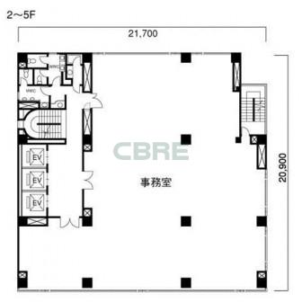 2階〜5階 平面図