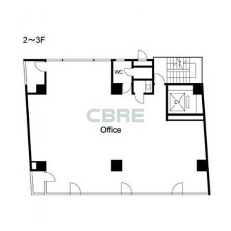 2階〜3階 平面図