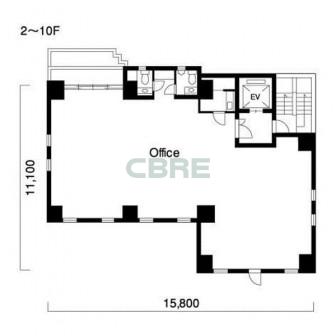 2階〜10階 平面図