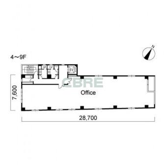 4階〜9階 平面図