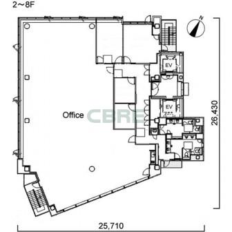 2階〜8階 平面図