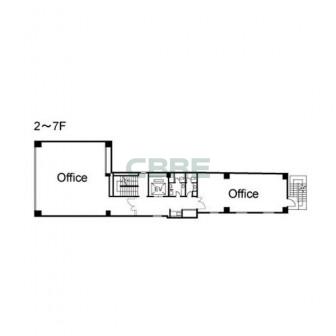 2階〜7階 平面図