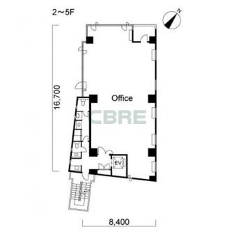 2階〜5階 平面図