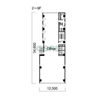 2階〜9階 平面図