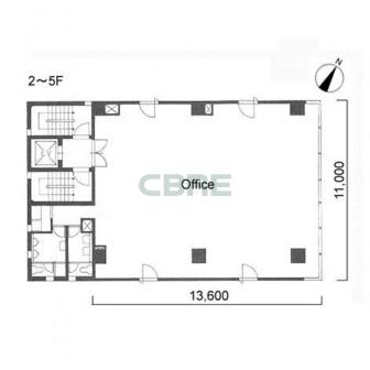 2階〜5階 平面図