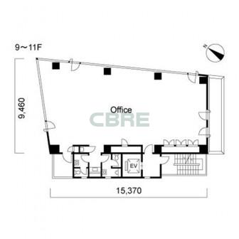 9階〜11階 平面図