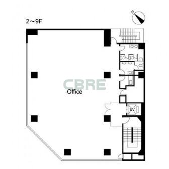 2階〜9階 平面図