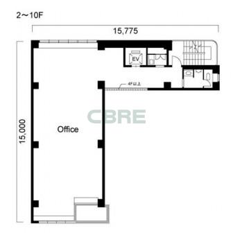 2階〜10階 平面図