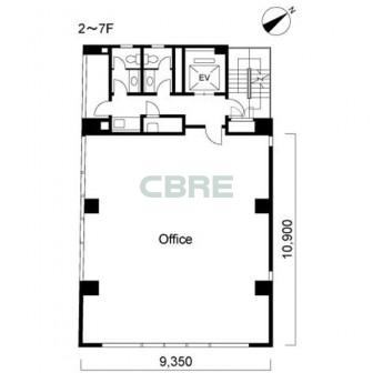 2階〜7階 平面図