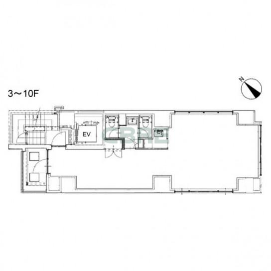 3階〜10階 平面図