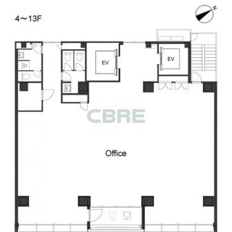 4階〜13階 平面図