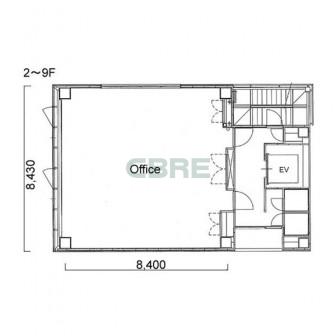 2階〜9階 平面図