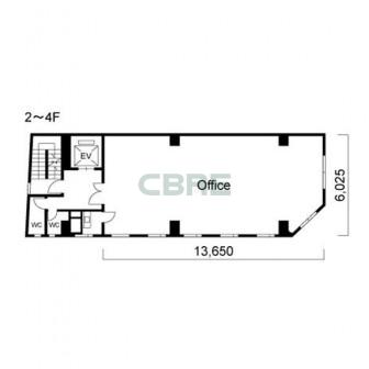 2階〜4階 平面図