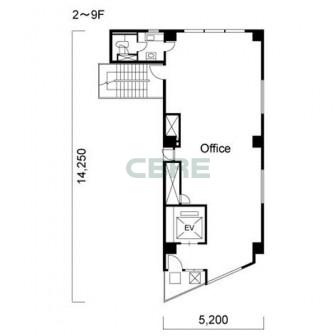 2階〜9階 平面図