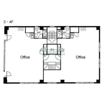 3階〜4階 平面図