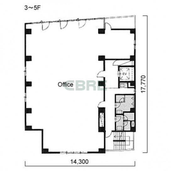 3階〜5階 平面図