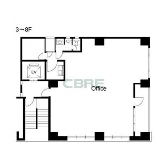 3階〜8階 平面図