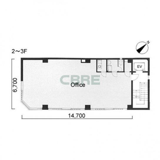 2階〜3階 平面図