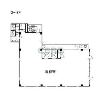2階〜8階 平面図