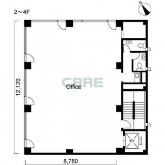 2階〜4階 平面図