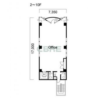 2階〜10階 平面図