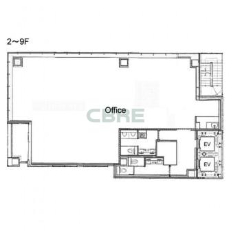 2階〜9階 平面図