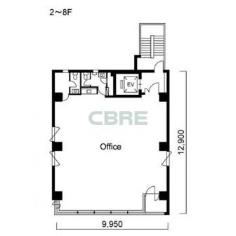 2階〜8階 平面図