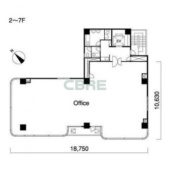 2階〜7階 平面図