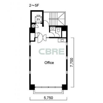 2階〜5階 平面図