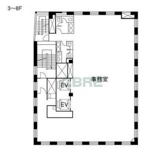 3階〜8階 平面図