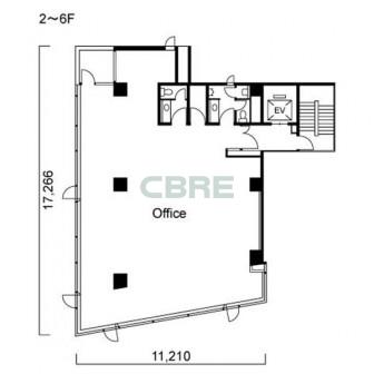 2階〜6階 平面図