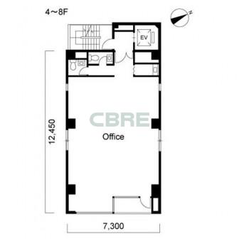 4階〜8階 平面図