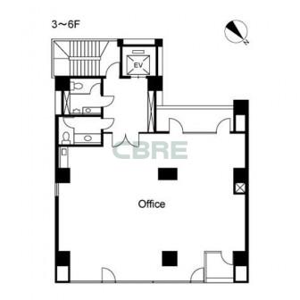 3階〜6階 平面図