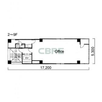 2階〜9階 平面図