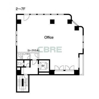 2階〜7階 平面図