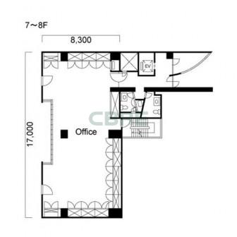 7階〜8階 平面図