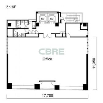 3階〜6階 平面図