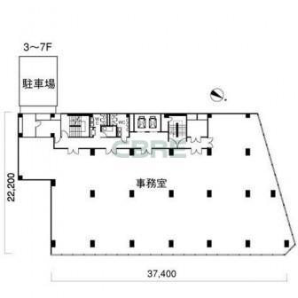 3階〜7階 平面図