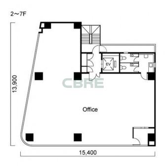 2階〜7階 平面図