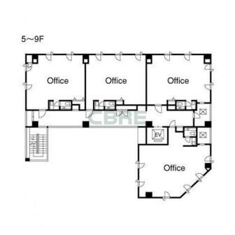 5階〜9階 平面図