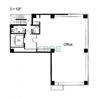2階〜10階 平面図