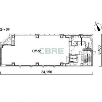 2階〜6階 平面図