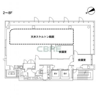 2階〜8階 平面図