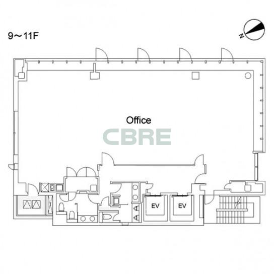 9階〜11階 平面図