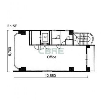 2階〜5階 平面図