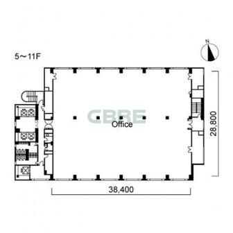 5階〜11階 平面図