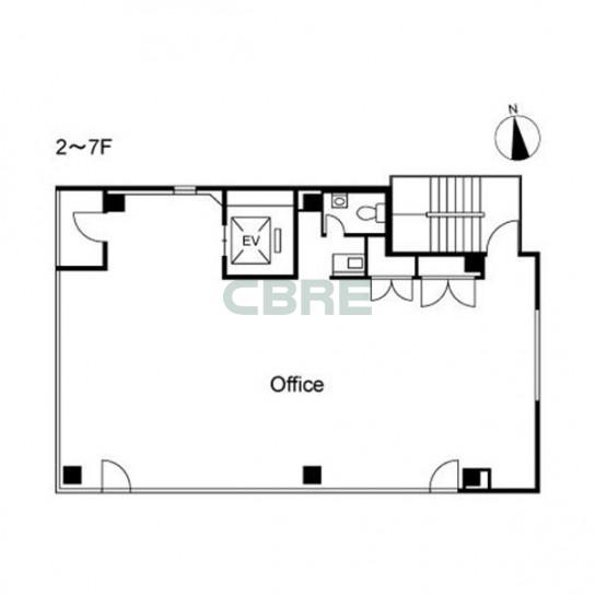 2階〜7階 平面図