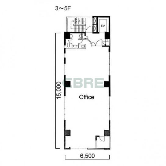 3階〜5階 平面図