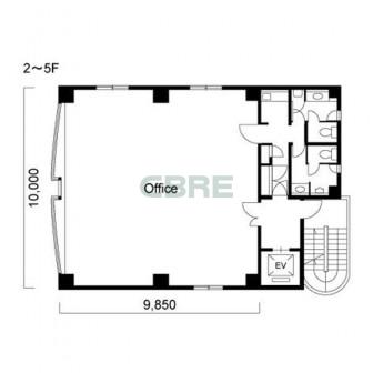 2階〜5階 平面図