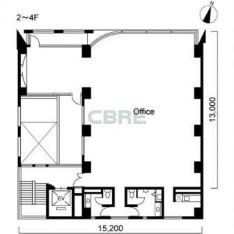 2階〜4階 平面図